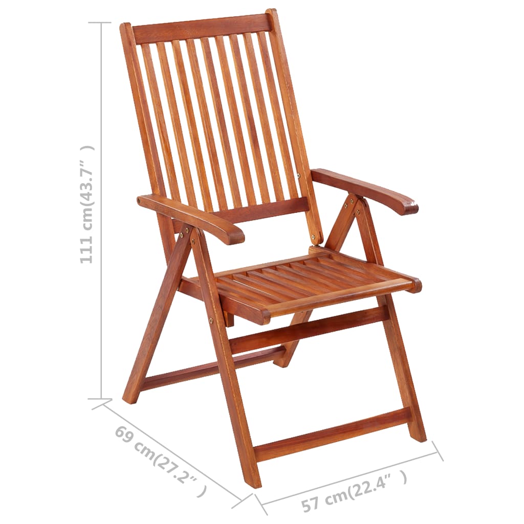 Tuinstoelen 6 st inklapbaar met kussens massief acaciahout