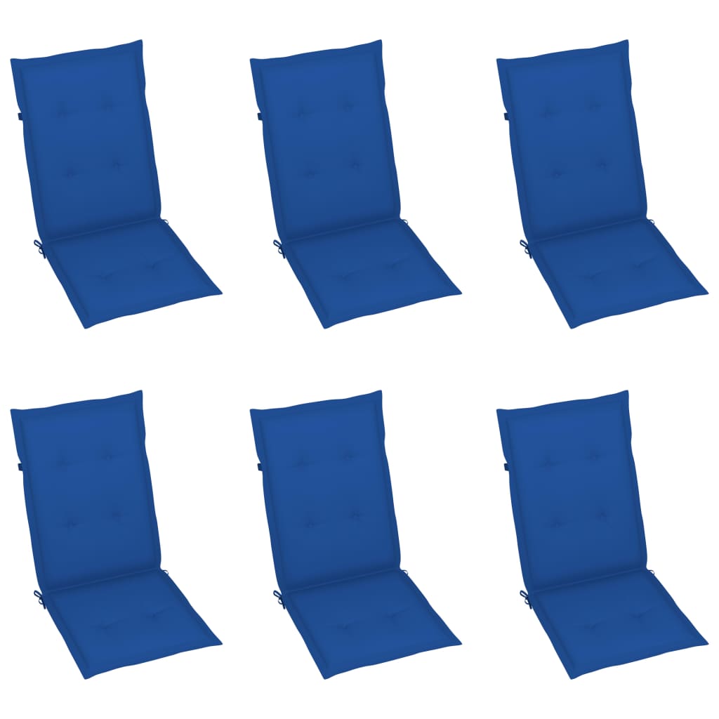 Tuinstoelen 6 st inklapbaar met kussens massief acaciahout