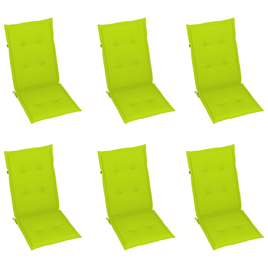 Tuinstoelen 6 st inklapbaar met kussens massief acaciahout