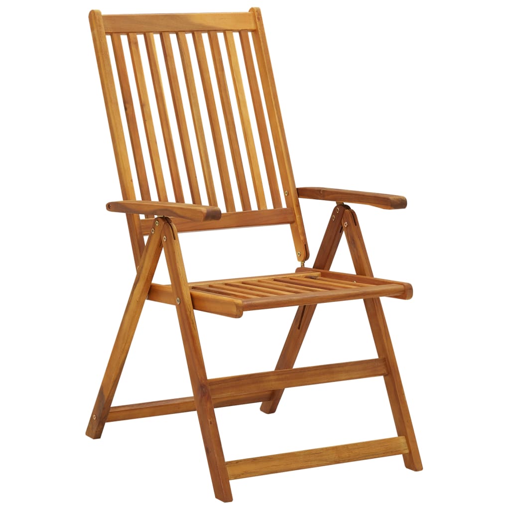 Tuinstoelen 4 st verstelbaar met kussens massief acaciahout