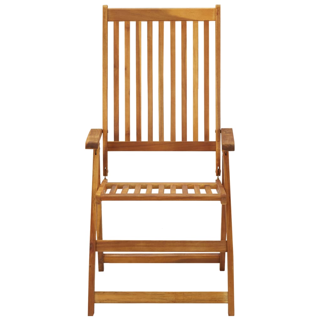 Tuinstoelen 4 st verstelbaar met kussens massief acaciahout