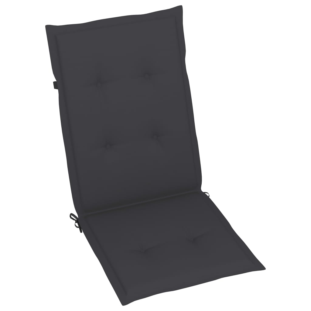 Tuinstoelen 4 st verstelbaar met kussens massief acaciahout