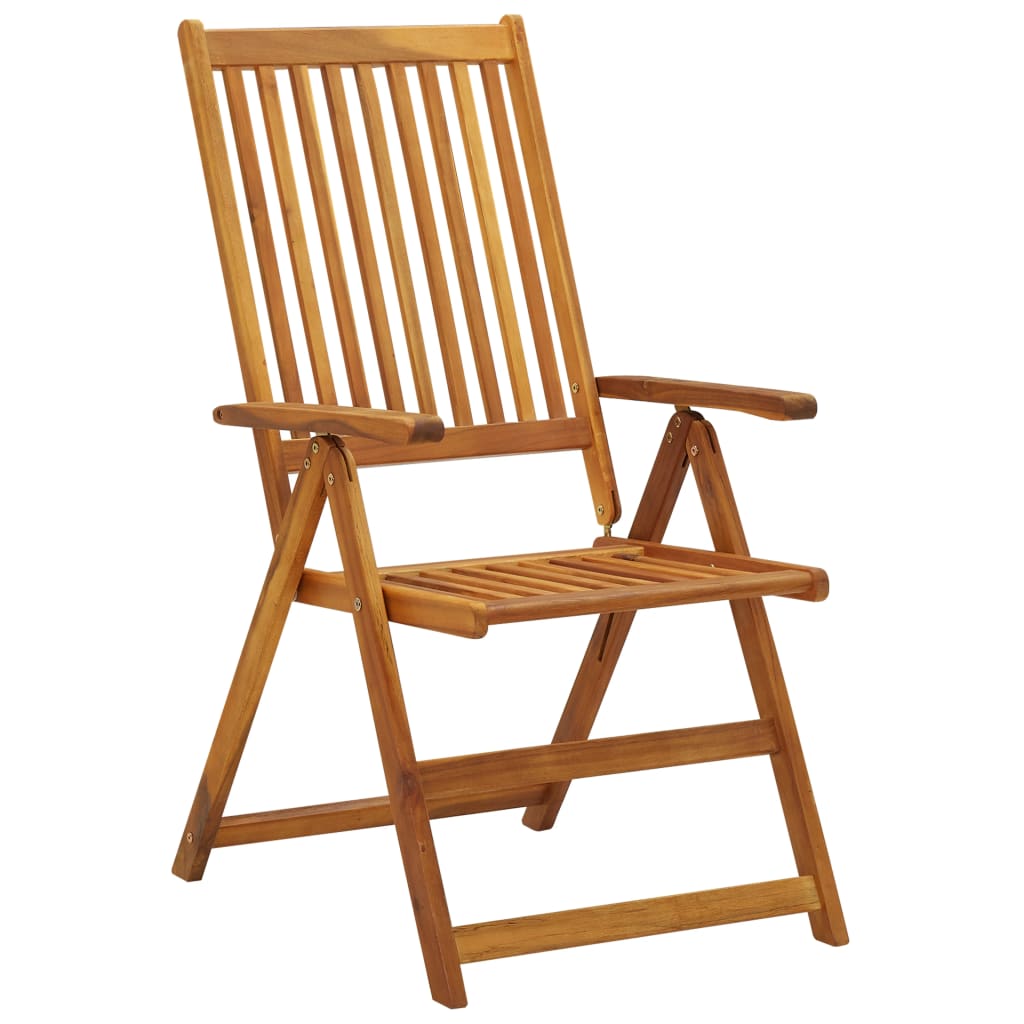 Tuinstoelen 4 st verstelbaar met kussens massief acaciahout