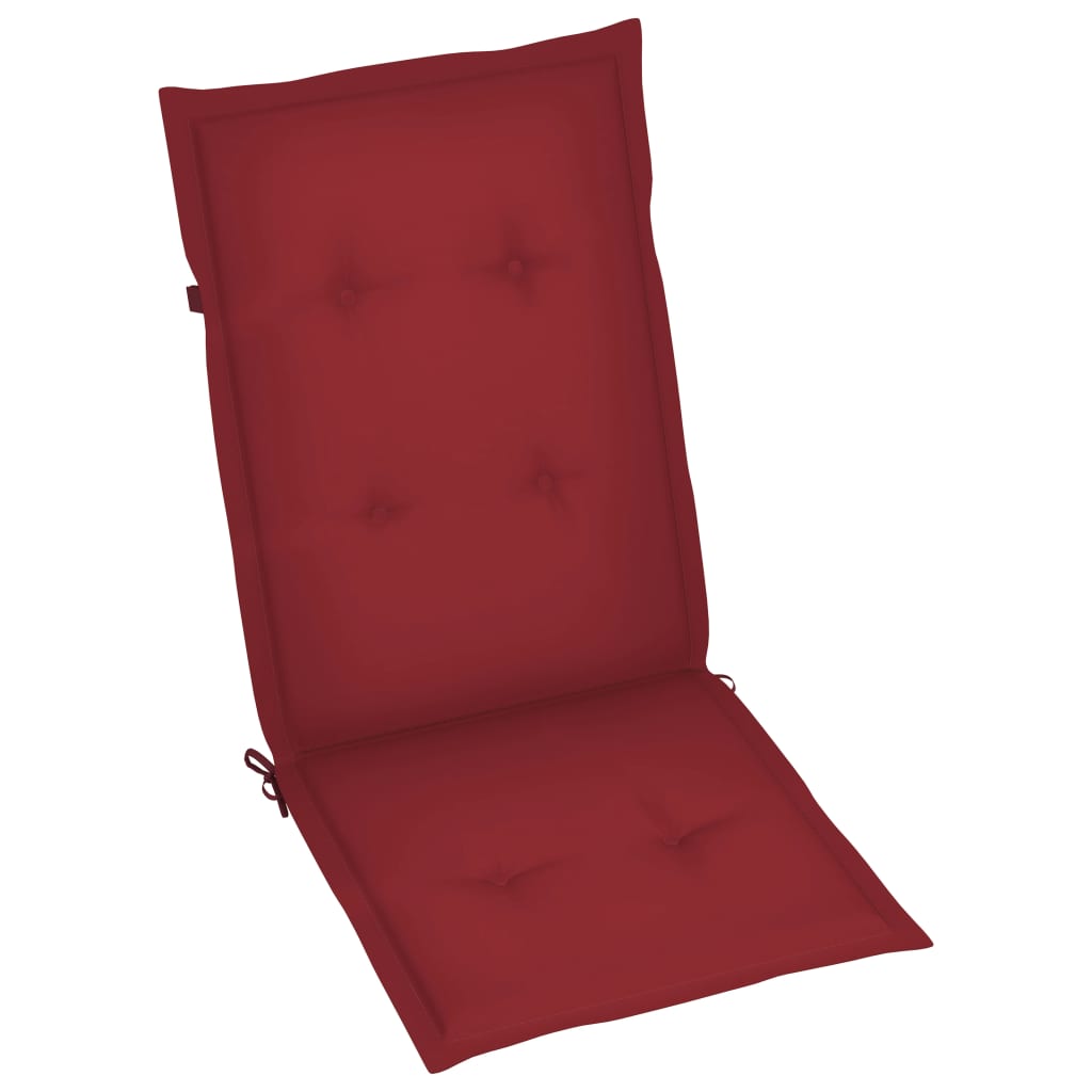 Tuinstoelen 4 st verstelbaar met kussens massief acaciahout