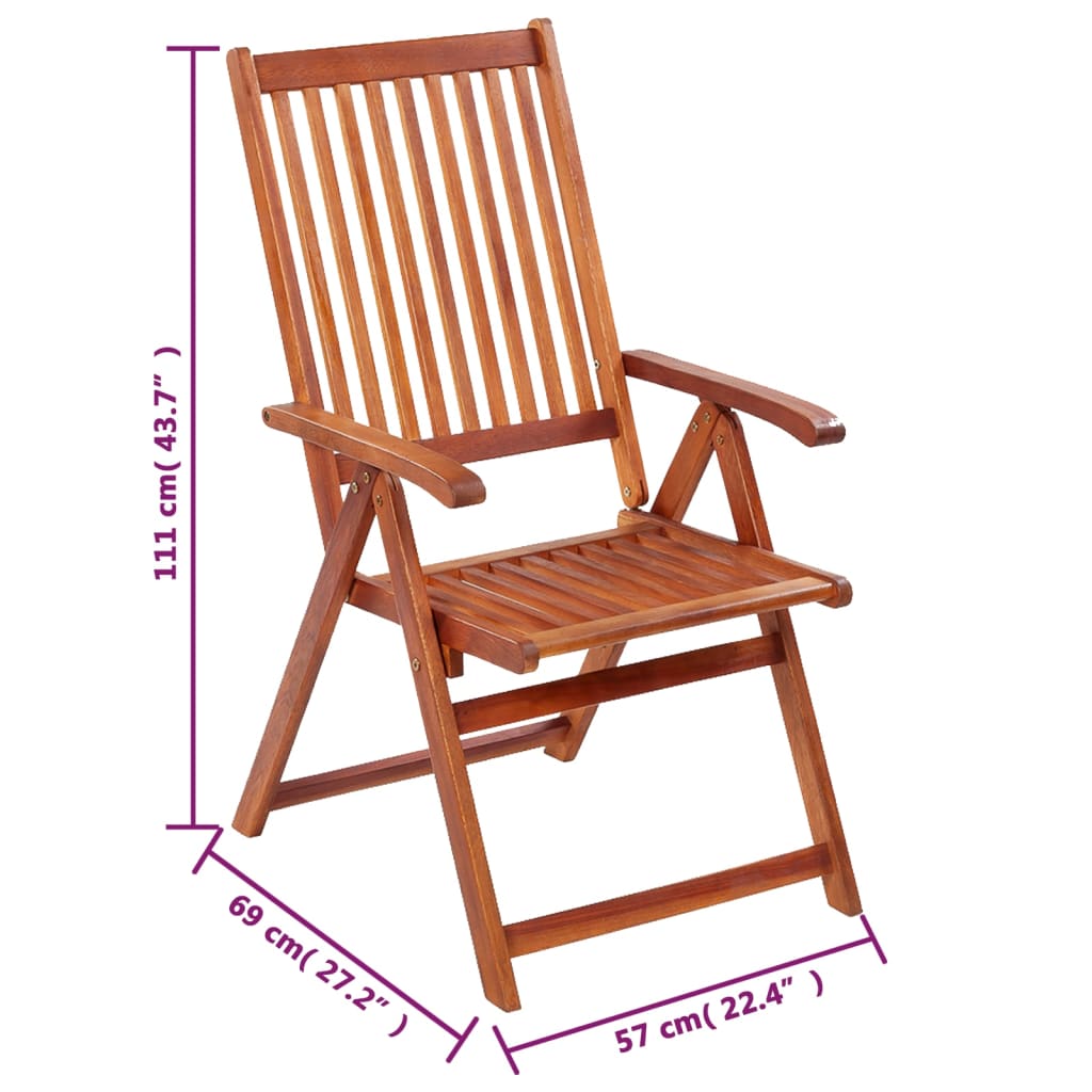 Tuinstoelen 6 st inklapbaar massief acaciahout
