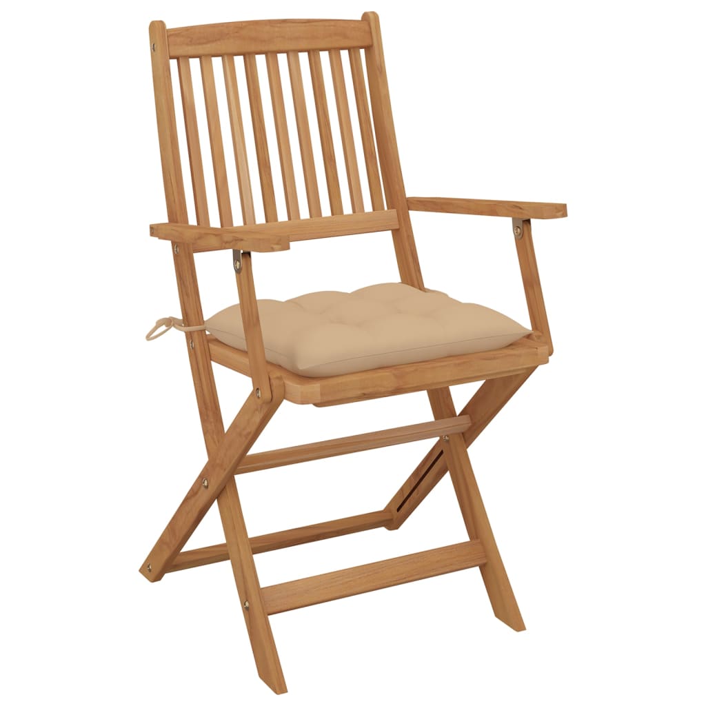 Tuinstoelen 8 st inklapbaar met kussens massief acaciahout