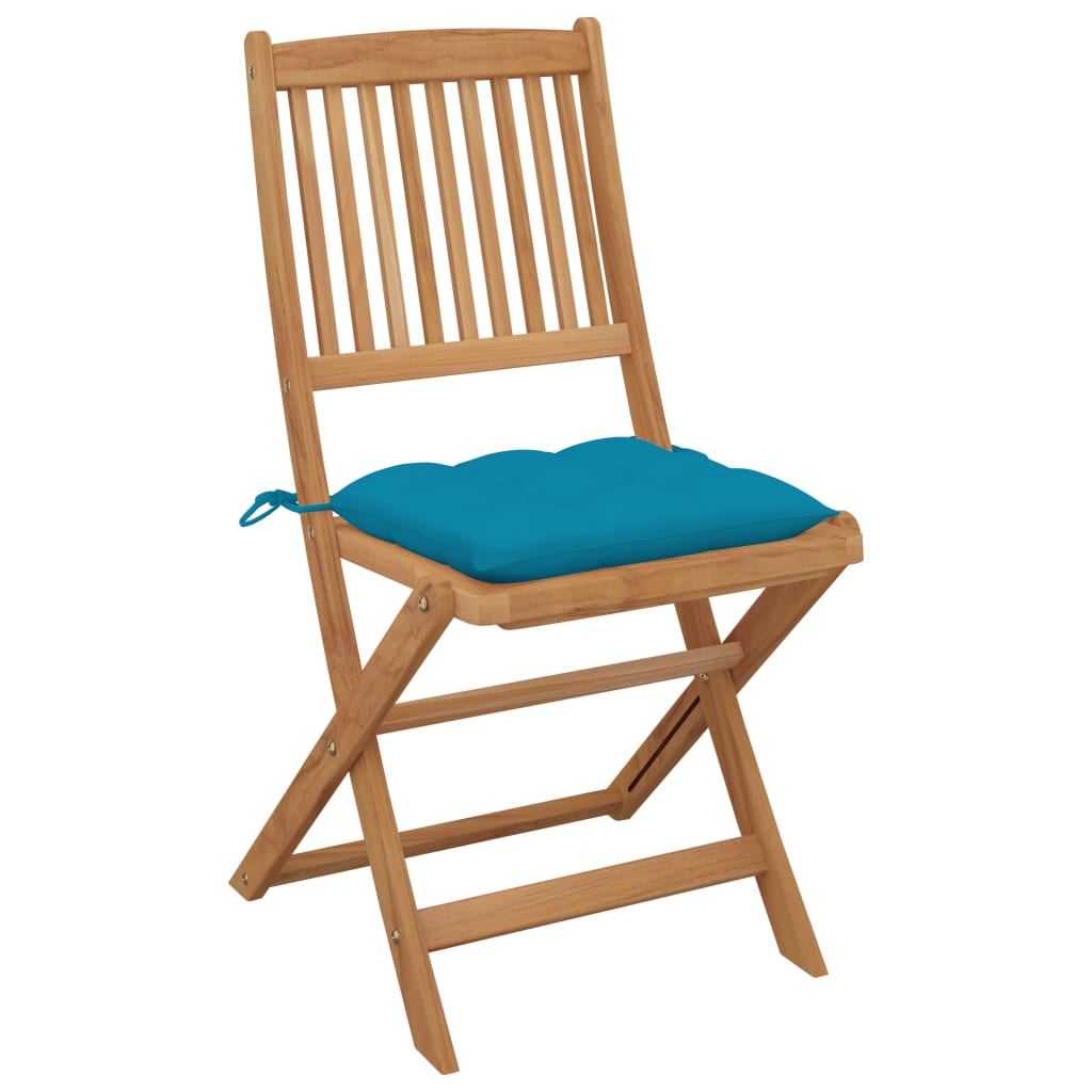 Tuinstoelen 6 st inklapbaar met kussens massief acaciahout