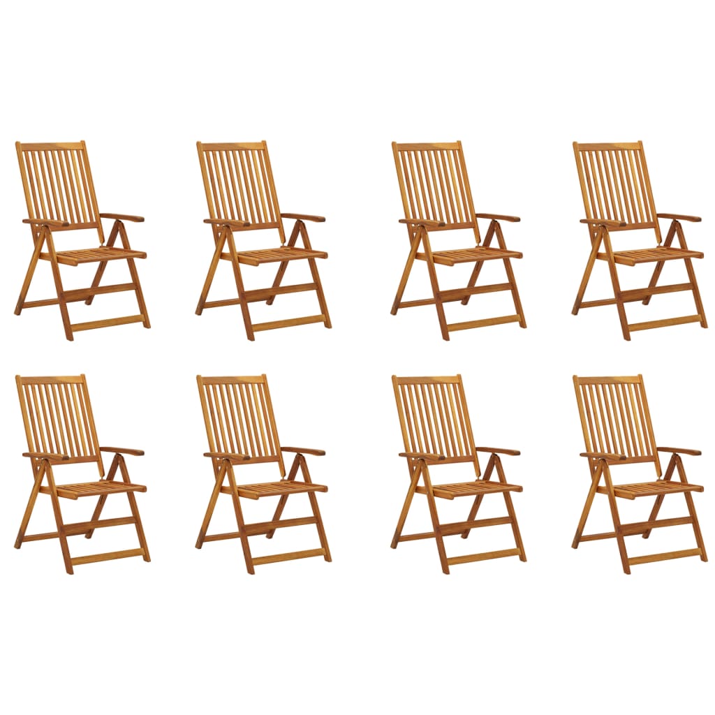 Tuinstoelen 8 st inklapbaar met kussens massief acaciahout