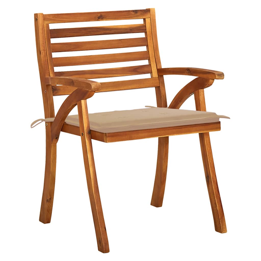 Tuinstoelen 8 st met kussens massief acaciahout