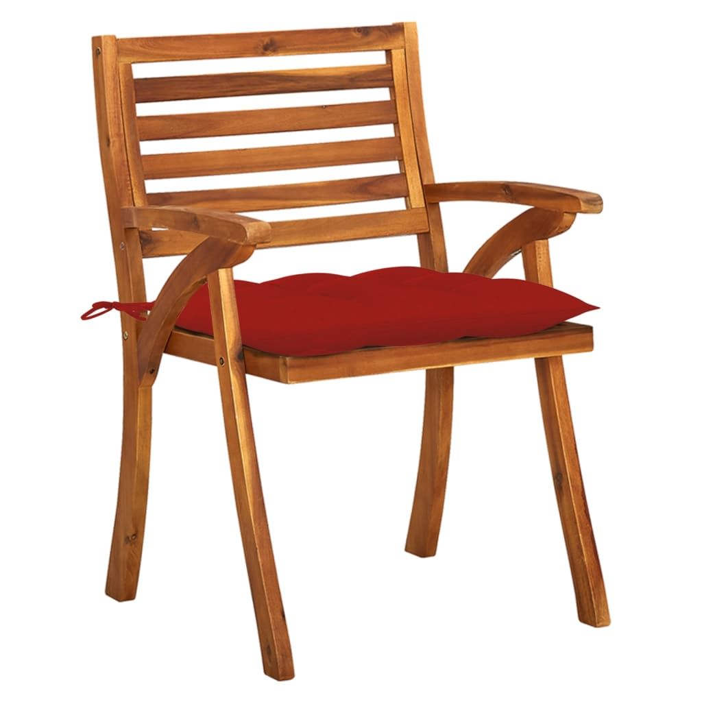 Tuinstoelen 8 st met kussens massief acaciahout