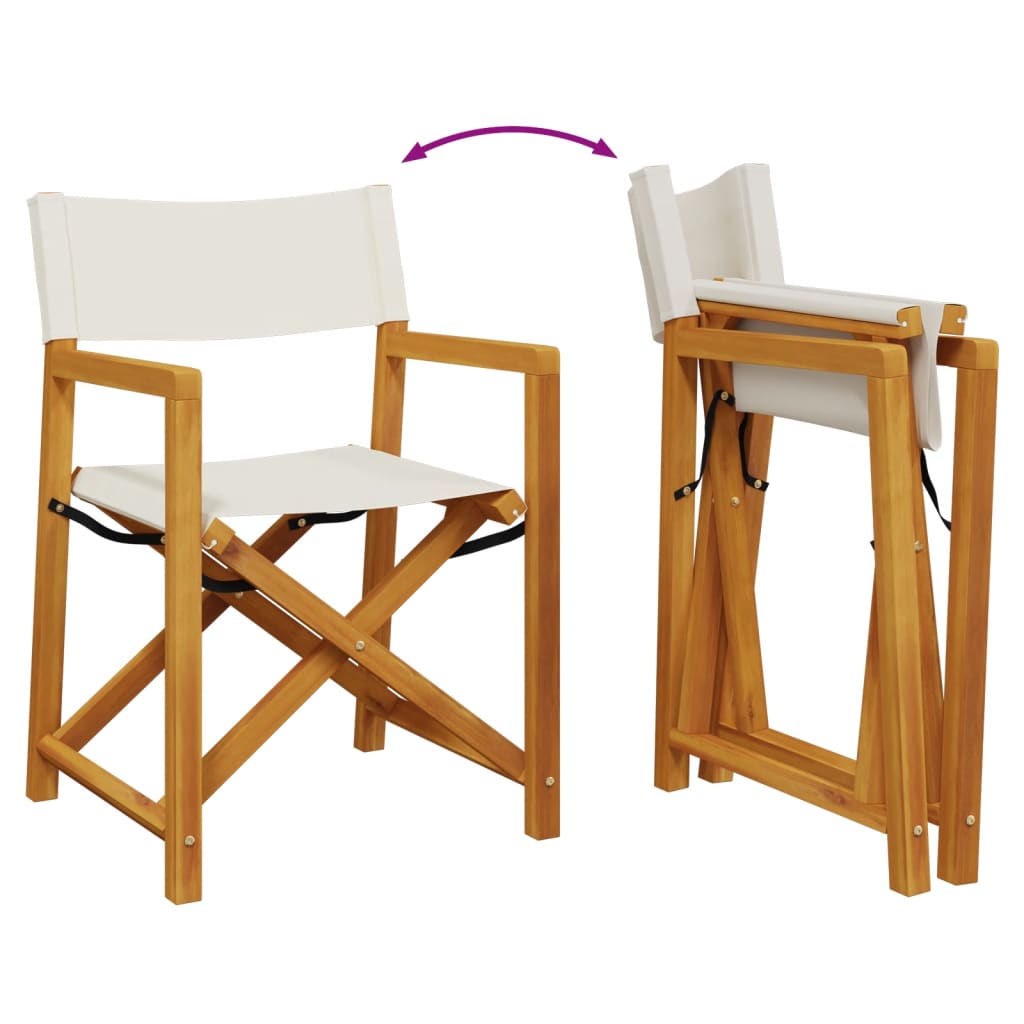 Tuinstoelen 8 st inklapbaar stof crèmewit