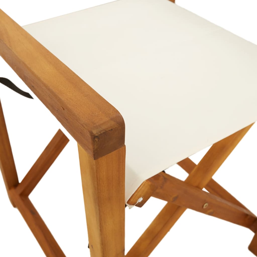 Tuinstoelen 8 st inklapbaar stof crèmewit